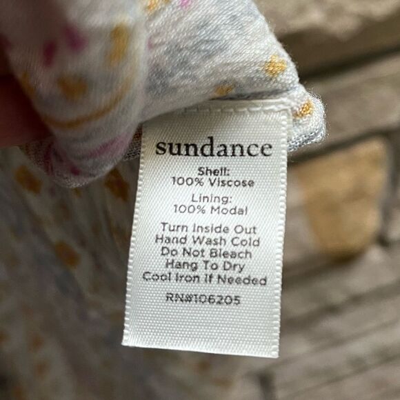 Sundance WANDRESS Pullover Peasant Boho Top Blouse White Blue Tassels Large - Picture 8 of 10